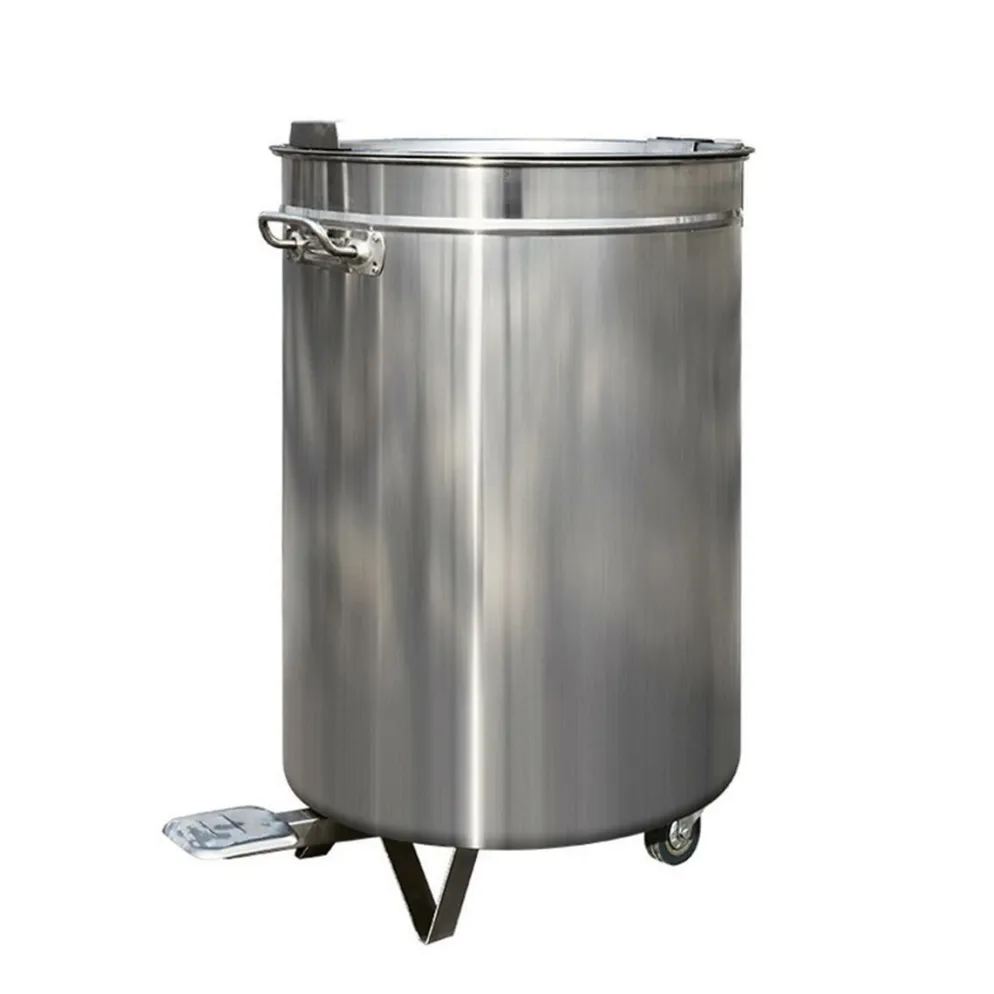 Edelstahl Mülleimer 60 Liter mit Fußpedal