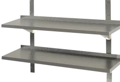 Edelstahl Wandbord 2 Böden mit Aufkantung 1800 x 300 mm