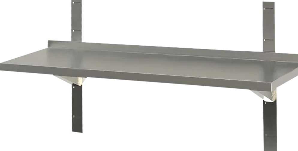 Edelstahl Wandbord 1 Boden mit Aufkantung 1000 x 400 mm