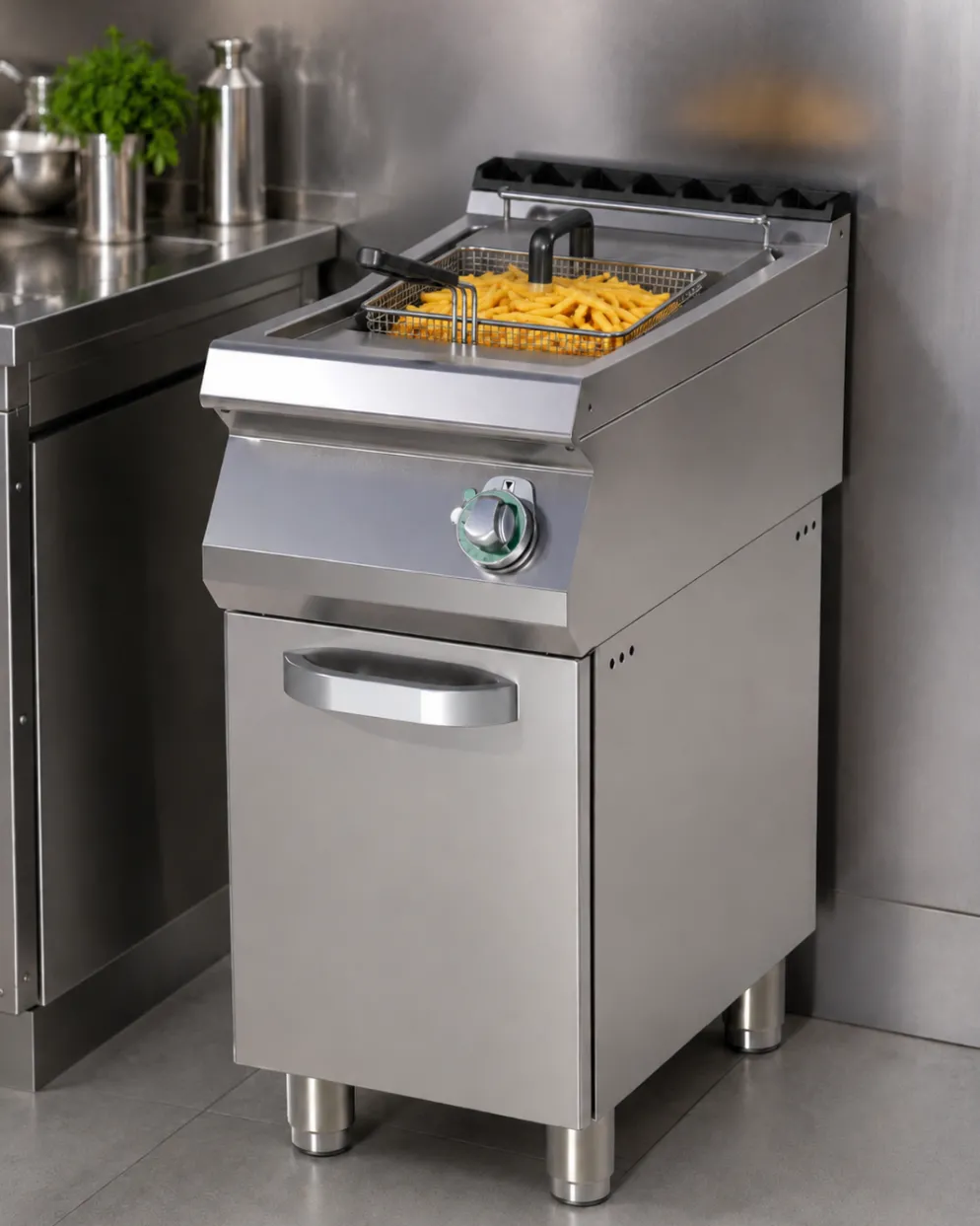 Elektro-Fritteuse FE-740/17E mit Unterschrank 1x 17 Liter, 13,5 kW, 400 V