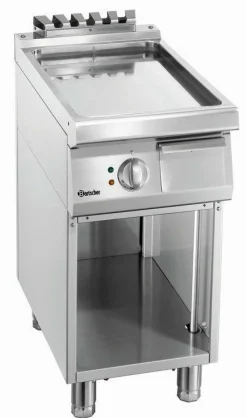 Elektro Griddleplatte mit Stahlplatte glatt, offener Unterbau, B 400 x T 700mm