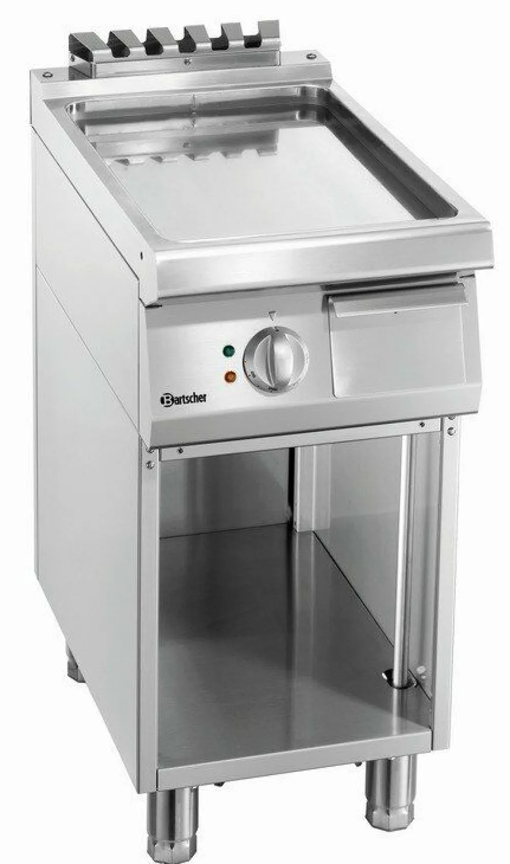 Elektro Griddleplatte mit Stahlplatte glatt, offener Unterbau, B 400 x T 700mm