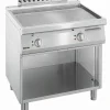 Elektro-Griddleplatte mit Stahlplatte glatt, offener Unterbau, B 800 x T 700mm