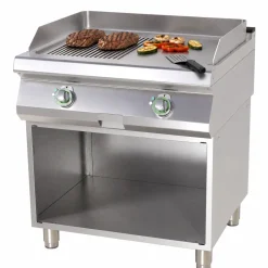 Elektro-Grillplatte FTHR-780E mit Unterbau glatt/gerillt, 9 kW