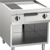Elektro-Grillplatte geteilt verchromt – 2 Heizzonen 10,8 kW mit offenem Unterbau
