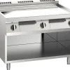 Elektro-Grillplatte glatt verchromt – 22,5 kW, 3 Heizzonen, mit offenem Unterbau