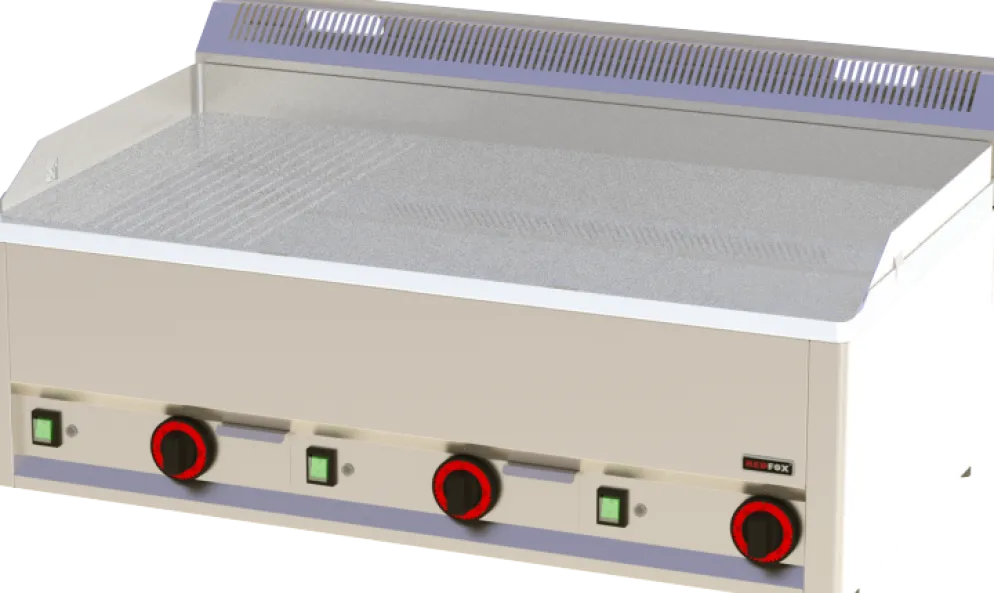 Elektro-Grillplatte 3 Heizzonen glatt/gerillt hartverchromt
