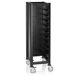EN Regalwagen SINGLE MENSA BLACK für 10 EN Tabletts Breite 600 mm