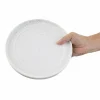 Flache runde Teller Olympia Cavolo weiß gesprenkelt Ø-22cm (6 Stück)