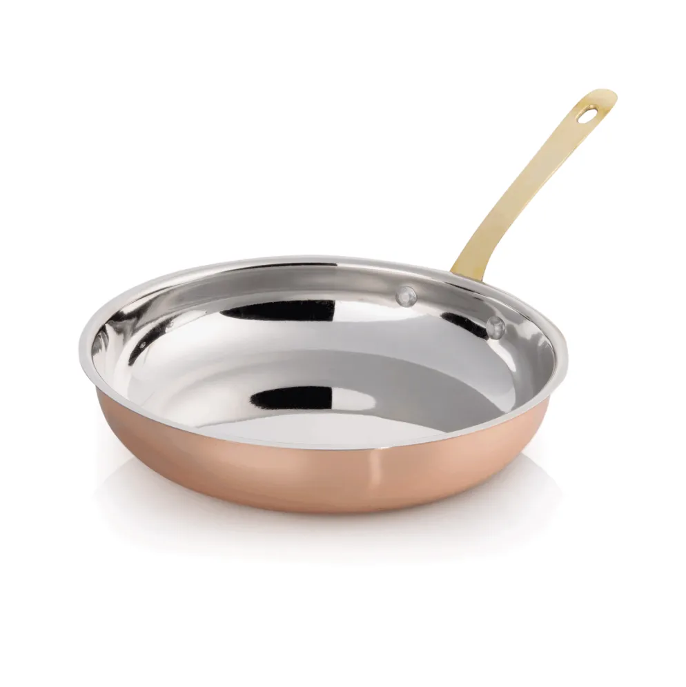 Flambierpfanne STEEL & STYLE AMBER, Ø 23,5 cm, 1,1 Liter, Kupfer, Messing, Chromnickelstahl
