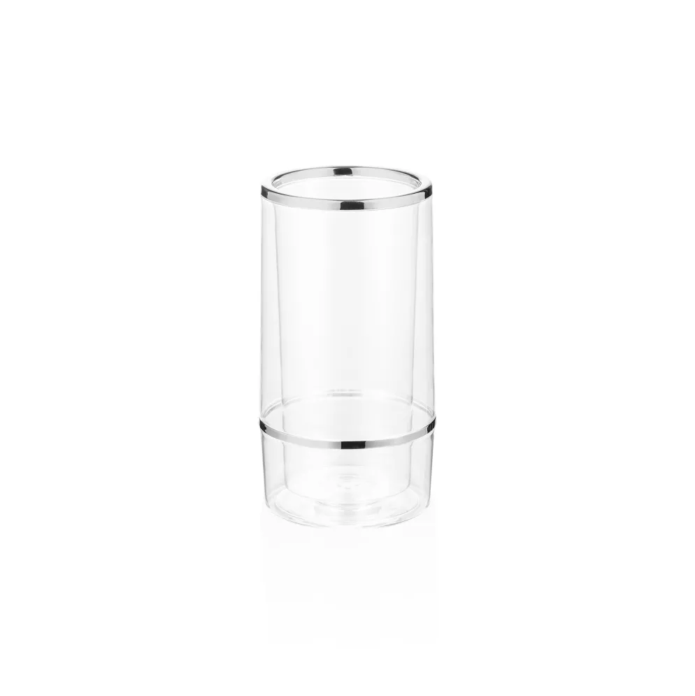 Flaschenkühler, Ø 11,5 cm, Höhe 23 cm, transparent, doppelwandig, Kunststoff
