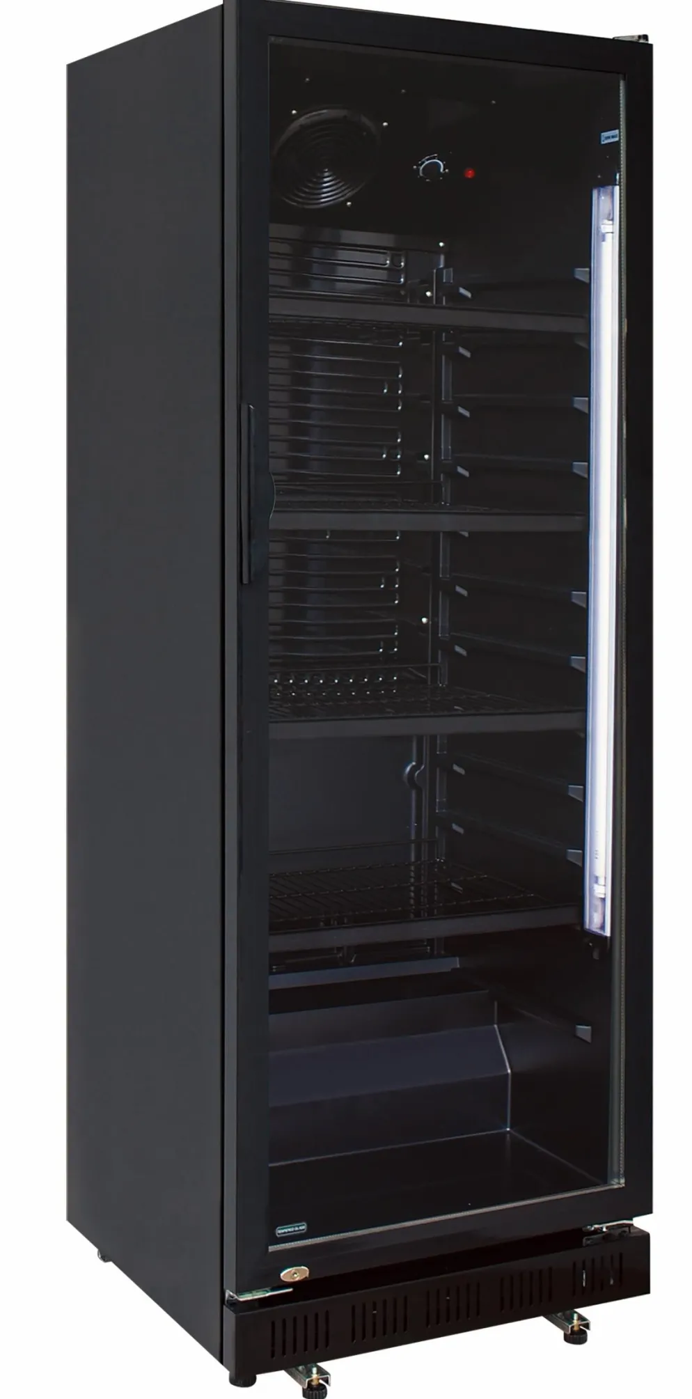 Flaschenkühlschrank 360 L 620x635x1732 mm, schwarz, 1 Glastür