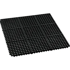 Fußbodenmatten System, Klick-System, 90 x 90 x 1 cm, schwarz, Gummi