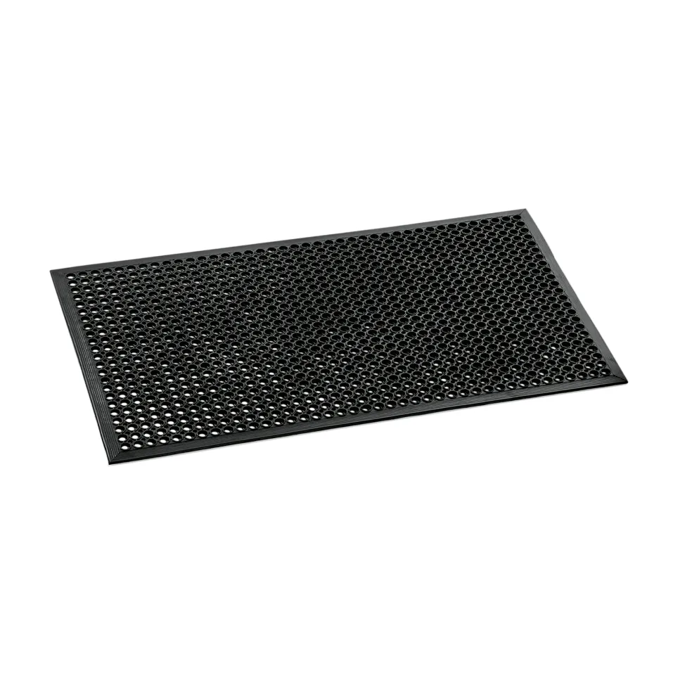 Fußbodenmatte, 152 x 90 x 1 cm, schwarz, Gummi