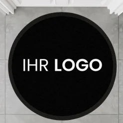Fussmatte dark mit Logo, rund Ø 100cm