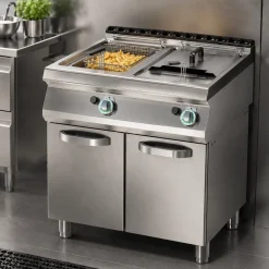 Gas-Doppelfritteuse FE-780/17G mit Unterschrank 2x 17 Liter, 28 kW
