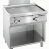 Gas-Griddleplatte 14 kW mit Edelstahlplatte glatt, offener Unterbau, 800x700mm