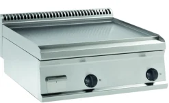 Gas-Grillplatte glatt hartverchromt – 2 Heizzonen Tischgerät Edelstahl