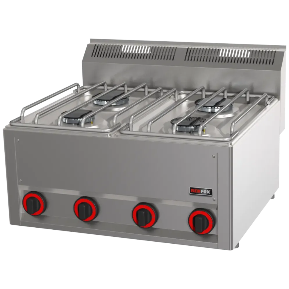 Gas-Kochherd RED600 4 Brenner, Breite 660mm, 13,2kW