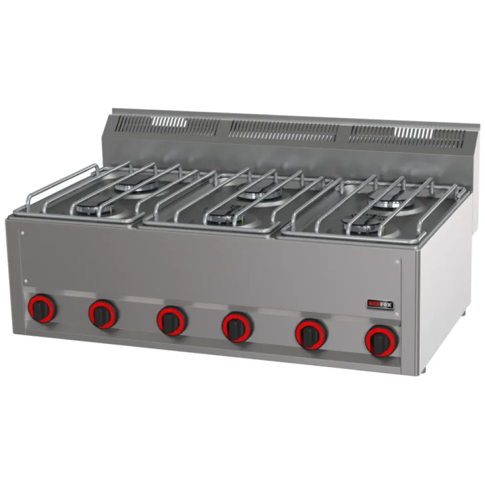 Gas-Kochherd RED600 6 Brenner, 990mm, 19,8kW