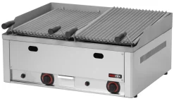 Gas Lavasteingrill RED600 2 Heizzonen 13 kW, Grillfläche gerillt, Breite 660mm