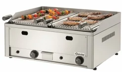 Gas-Lavastein-Tischgrillgerät 70, mit Grillrost für Fleisch, B 660 x T 570mm