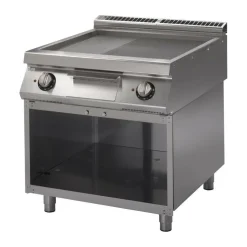 Gastro M elektro Grillplatte glatt&gerillt geschliffen, 800x700x850mm, 10,8kW