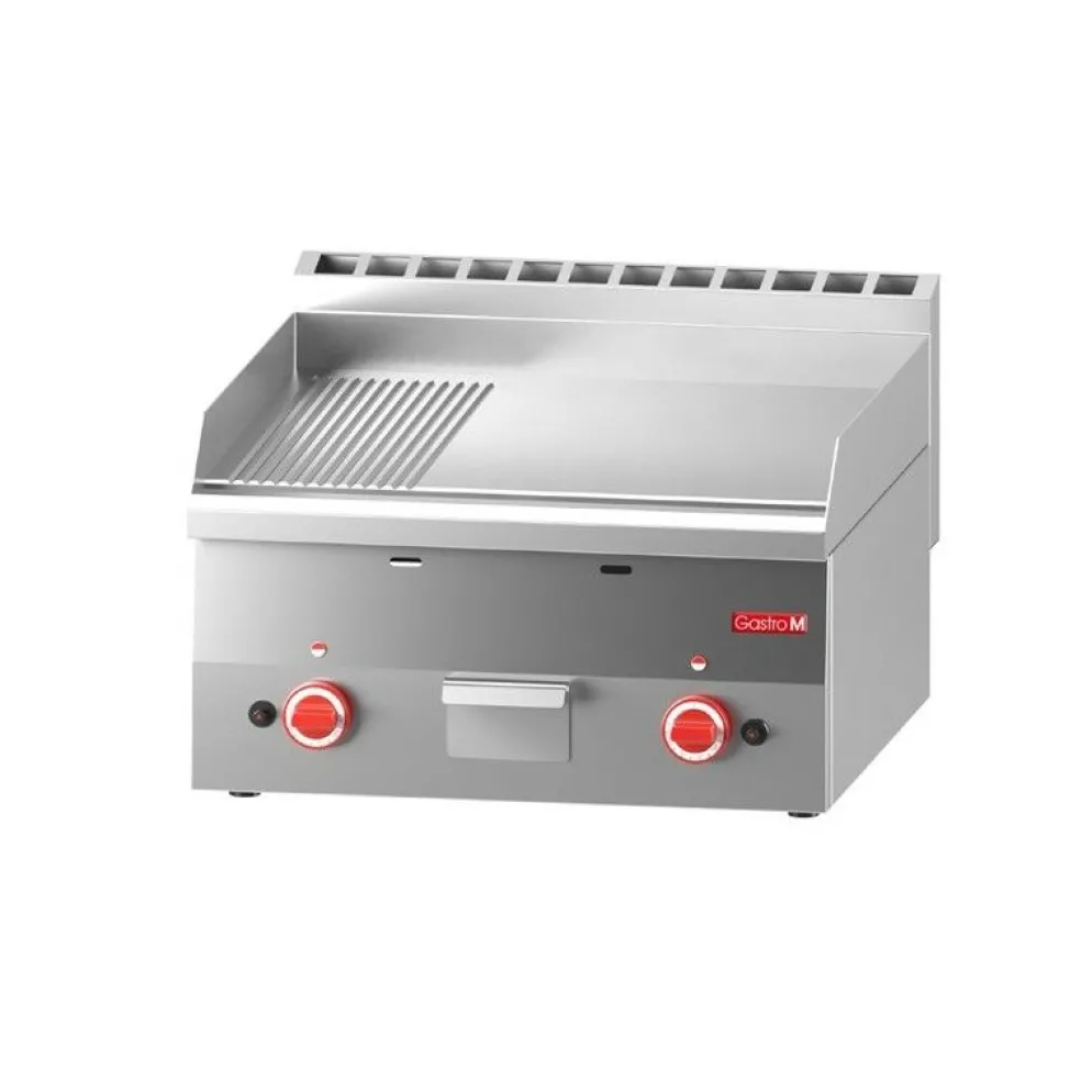 Gastro M Gas Grillplate glatt&gerillt 600x600x280mm, 10,4kW