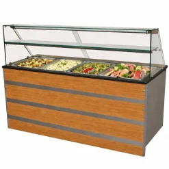 Gastronomie Kühltheke, Holzfront für 5x GN 1/1, 1800x800x1350 mm
