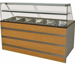 Gastronomie Kühltheke, Holzfront für 5x GN 1/1, 1800x800x1350 mm