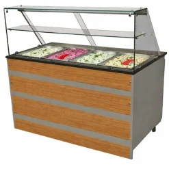 Gastronomie Kühltheke, Holzfront für 4x GN 1/1, 1400x800x1350 mm