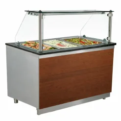 Gastronomie Kühltheke Pro mit Holzfront für 3x GN 1/1, Breite 1100mm
