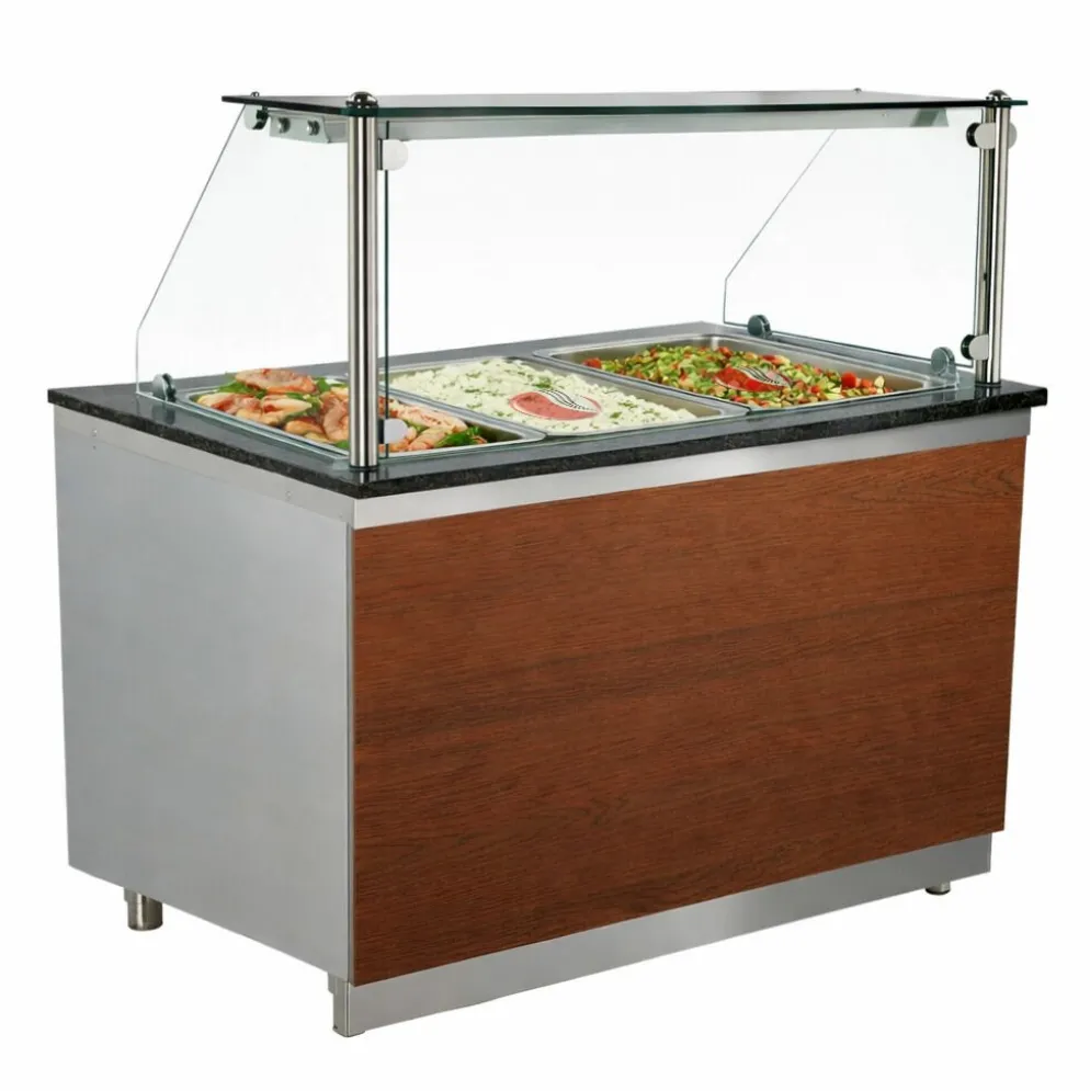 Gastronomie Kühltheke Pro mit Holzfront für 3x GN 1/1, Breite 1100mm