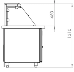 Gastronomie Kühltheke Pro mit Holzfront für 3x GN 1/1, Breite 1100mm