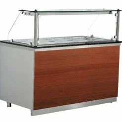 Gastronomie Kühltheke Pro mit Holzfront für 4x GN 1/1, Breite 1500mm