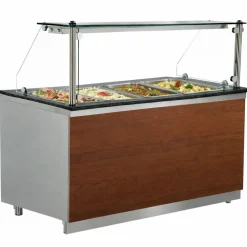 Gastronomie Kühltheke Pro mit Holzfront für 4x GN 1/1, Breite 1500mm
