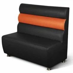 Gastronomie Sitzbank GALA schwarz, orange, Länge 120 cm