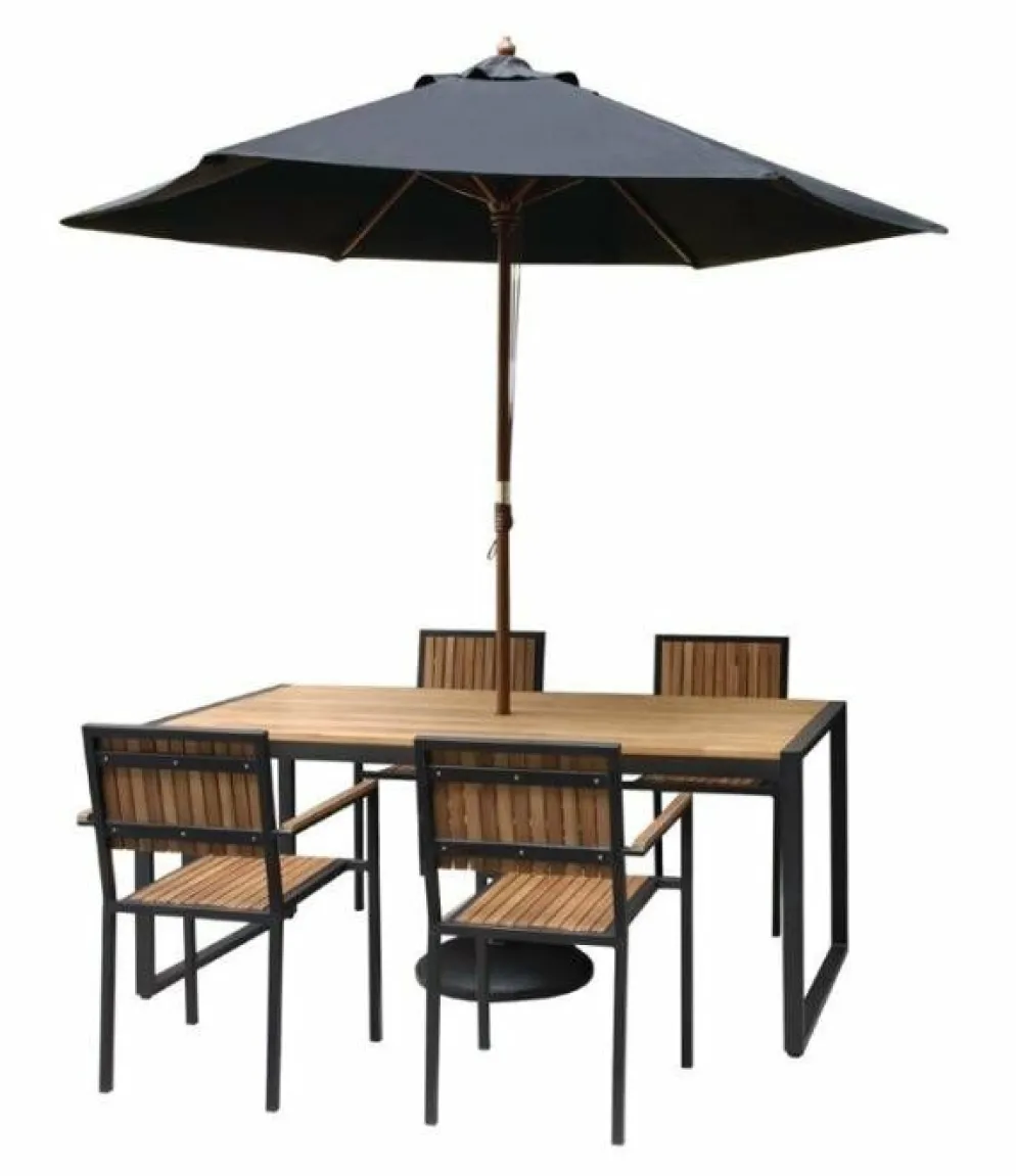 Gastronomie Stuhl Holli Stahl- und Akazienholz mit Armlehne, 55x53x86cm