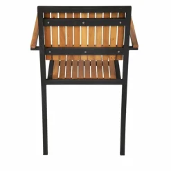 Gastronomie Stuhl Holli Stahl- und Akazienholz mit Armlehne, 55x53x86cm