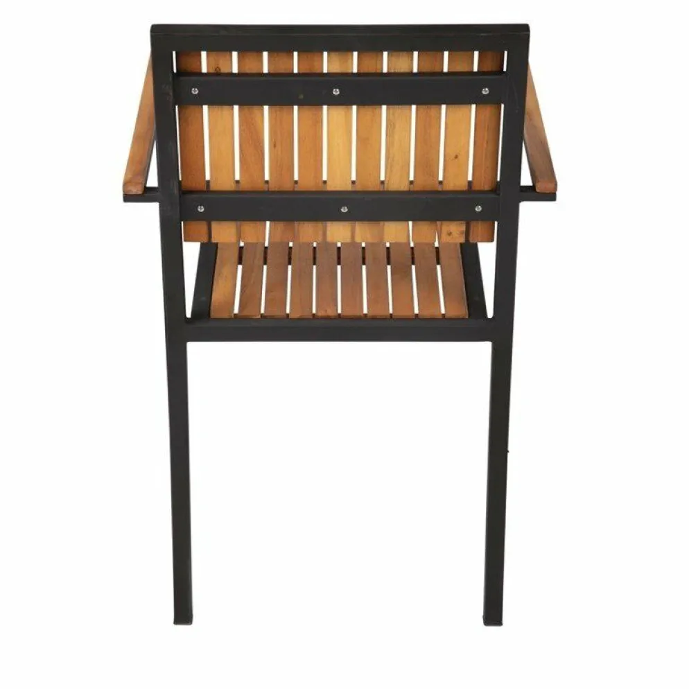 Gastronomie Stuhl Holli Stahl- und Akazienholz mit Armlehne, 55x53x86cm