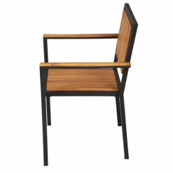 Gastronomie Stuhl Holli Stahl- und Akazienholz mit Armlehne, 55x53x86cm