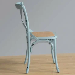 Gastronomie Stuhl Holz Atlas 110ST mit gekreuzter Rückenlehne White Blue Wash
