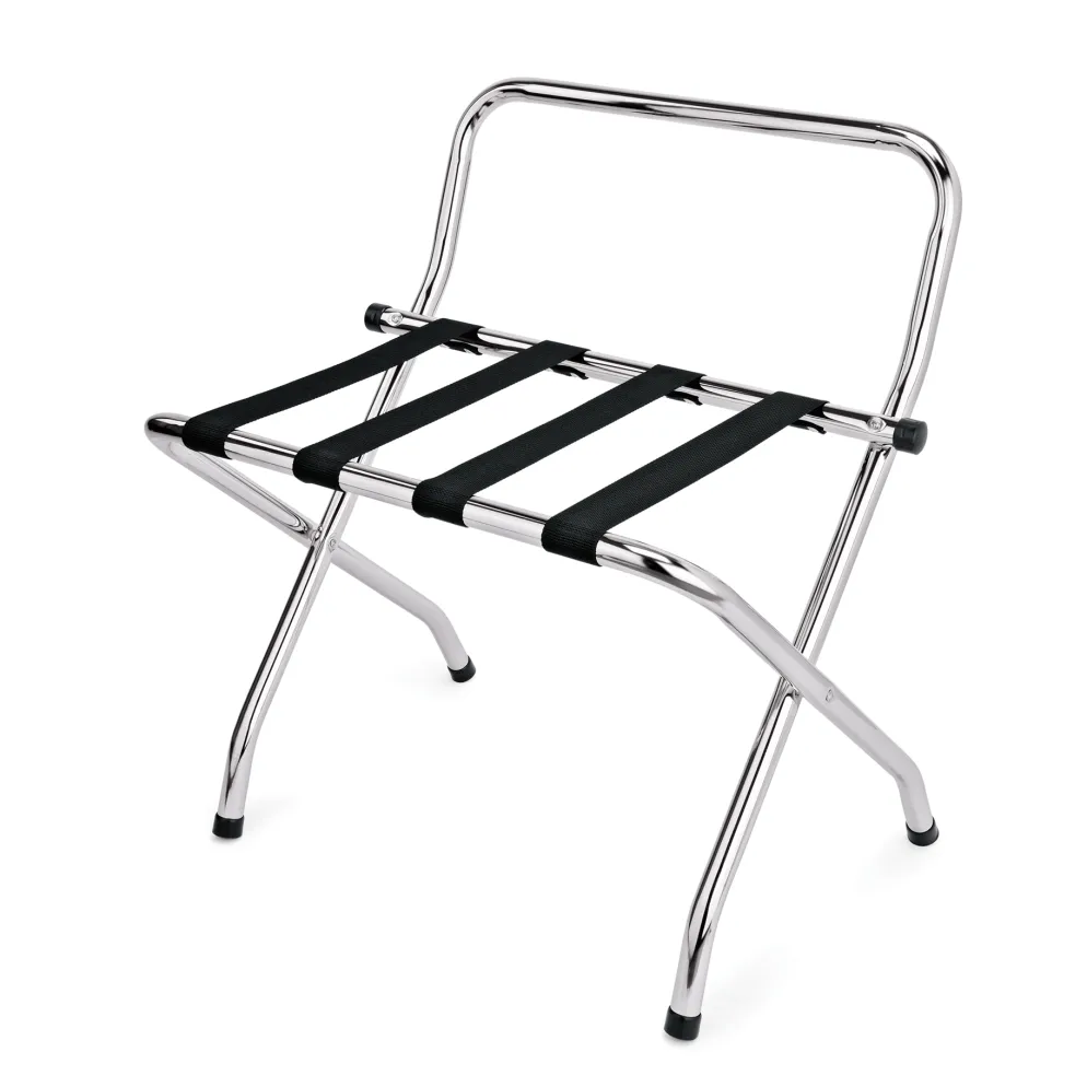 Gepäckablage mit Wandschutz, 58,5 x 57 x 63/77,5 cm, verchromt, Nylon