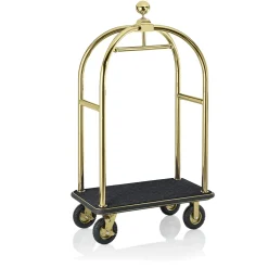 Gepäckwagen DRIFT, 112 x 60 x 190 cm, titanium gold, schwarzer Teppich