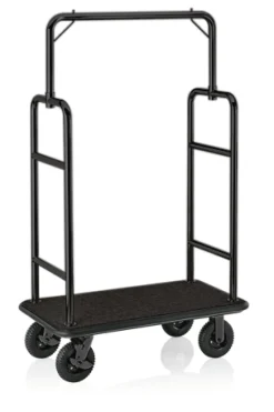 Gepäckwagen TRANSIT, 112 x 60 x 185 cm, schwarz, schwarzer Teppich