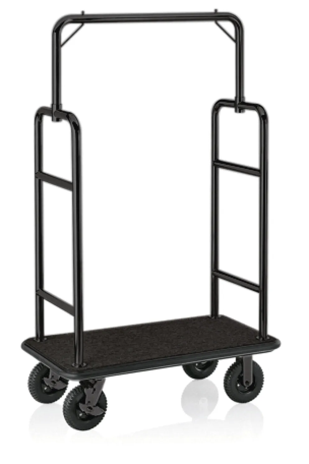Gepäckwagen TRANSIT, 112 x 60 x 185 cm, schwarz, schwarzer Teppich