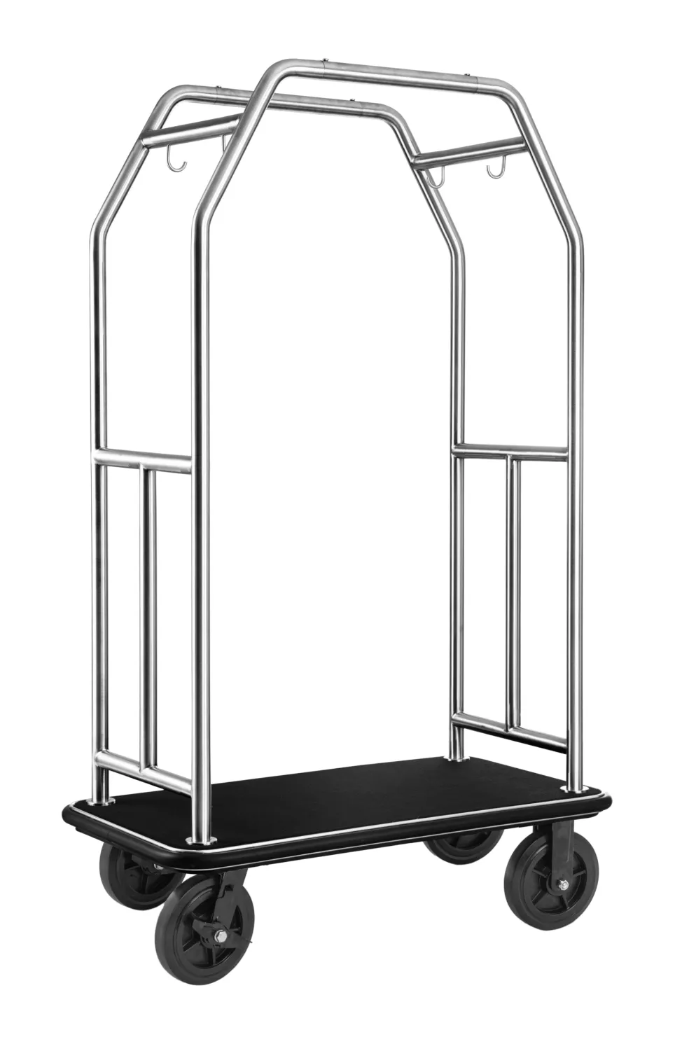Gepäckwagen TRAVELLER, 112 x 60 x 185 cm, gebürstet, schwarzer Teppich