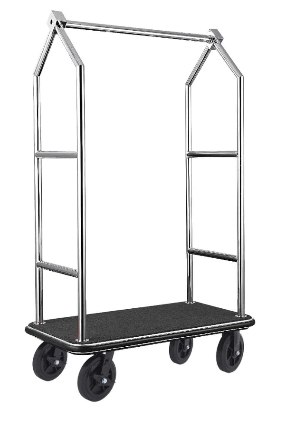 Gepäckwagen VOYAGER, 112 x 65 x 190 cm, gebürstet, schwarzer Teppich