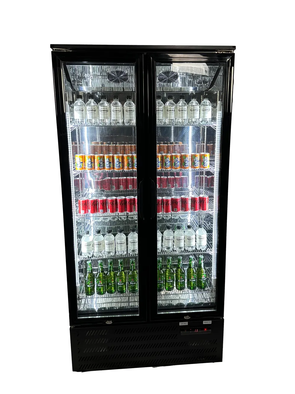Getränke Glastürkühlschrank Barkühler 2 Türen, Breite 900mm