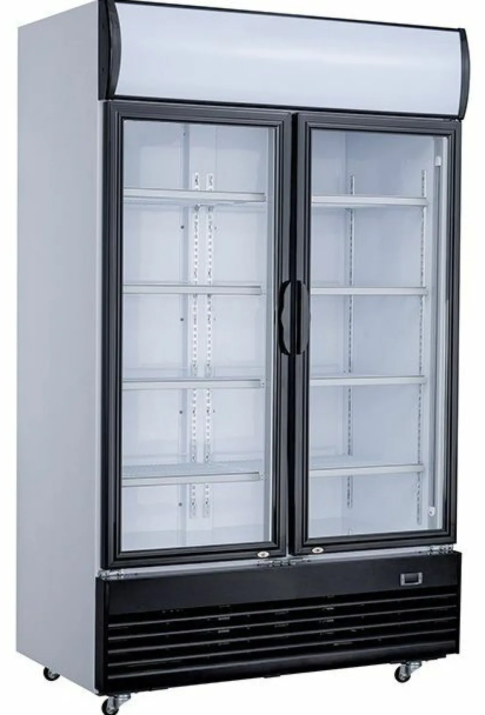 Getränkekühlschrank mit Glastüren, Räder, 1000 Liter, 2-türig